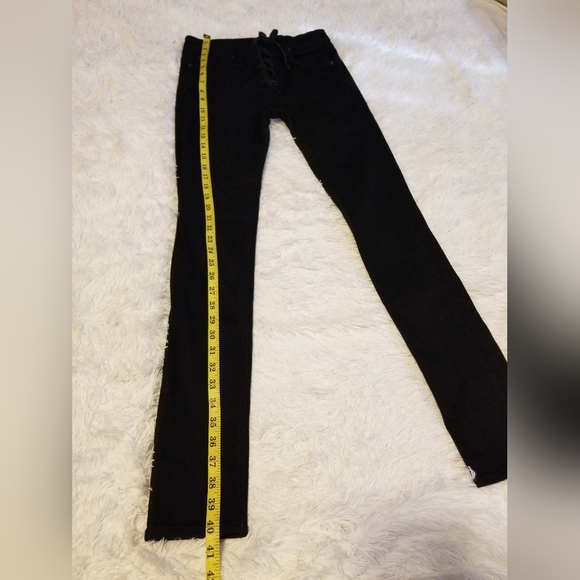 Rag & Bone Jean 26 Lace Up High Rise Skinny Women's Color Black Coal - Picture 4 of 14
